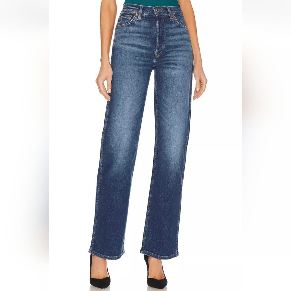 RE/DONE 90's High-Rise Loose Jeans in Jetty Size 24